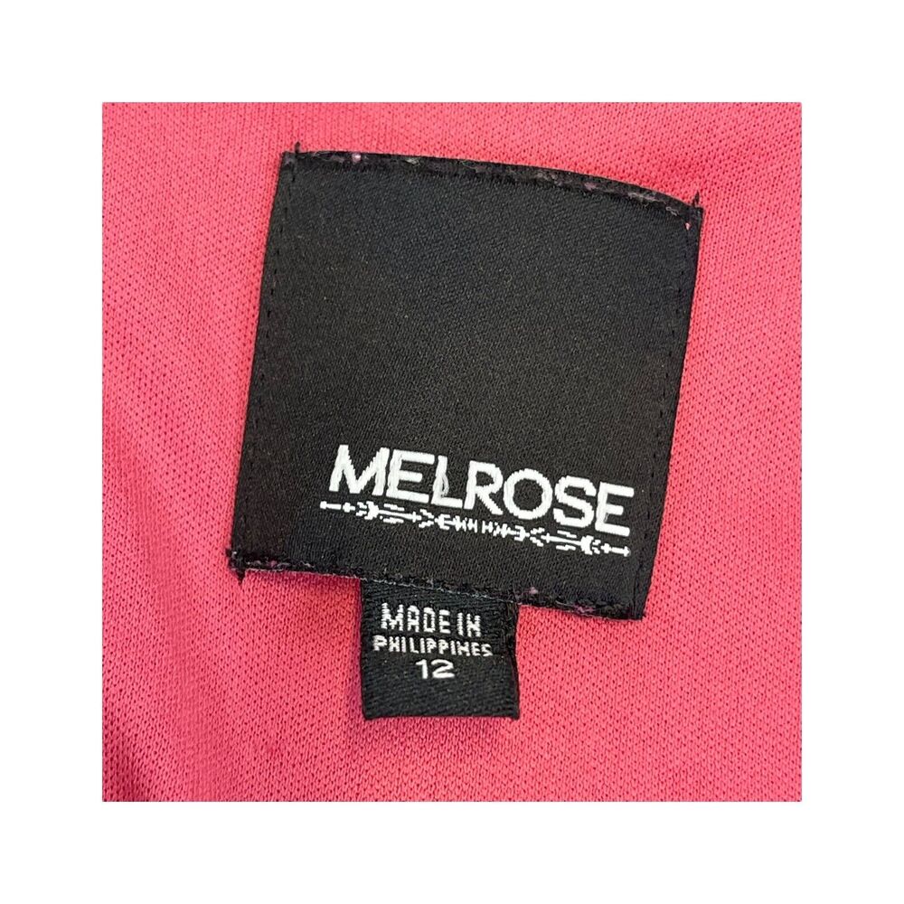 Melrose Sheath Dress Girls 12 Pink Black Pleated Flutter Sleeve Surplice Neck - Picture 3 of 7